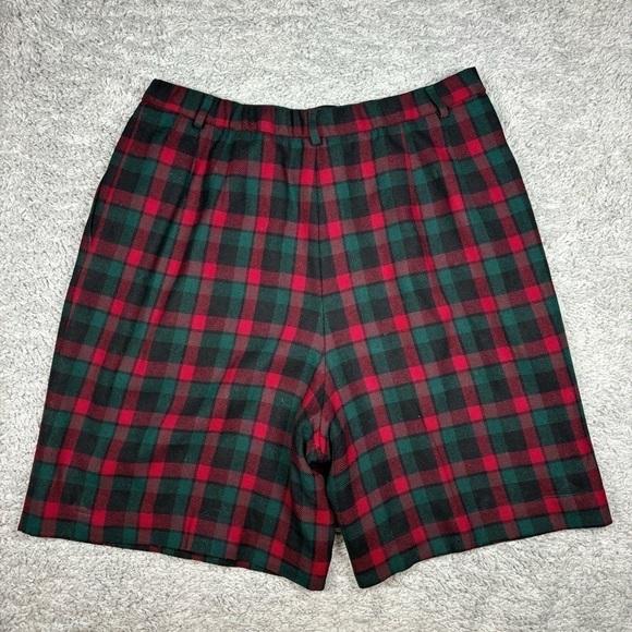 Pendleton Shorts Womens 16 Vintage Virgin Wool Made in USA Tartan Plaid Classic - Picture 3 of 3